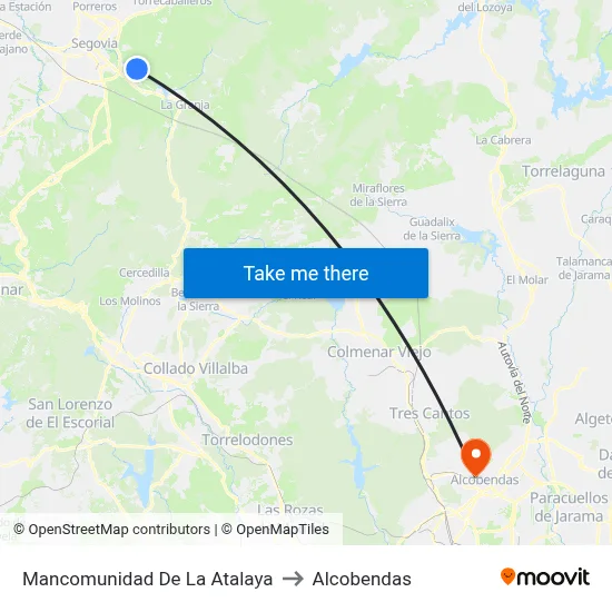 Mancomunidad De La Atalaya to Alcobendas map