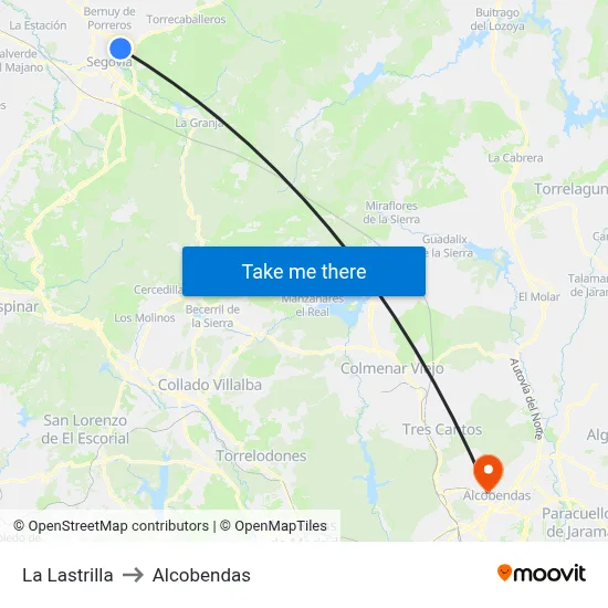 La Lastrilla to Alcobendas map
