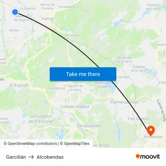 Garcillán to Alcobendas map