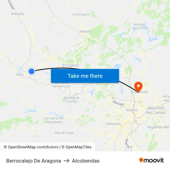 Berrocalejo De Aragona to Alcobendas map