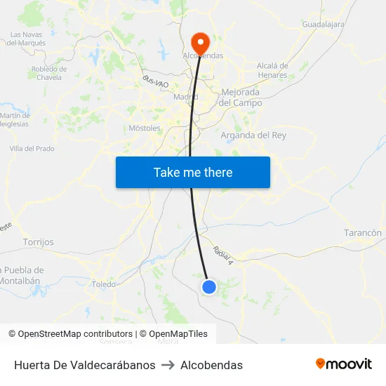 Huerta De Valdecarábanos to Alcobendas map
