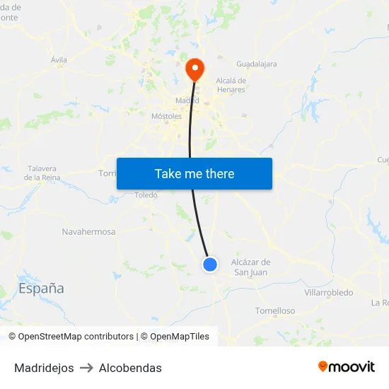 Madridejos to Alcobendas map