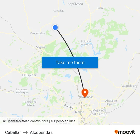 Caballar to Alcobendas map