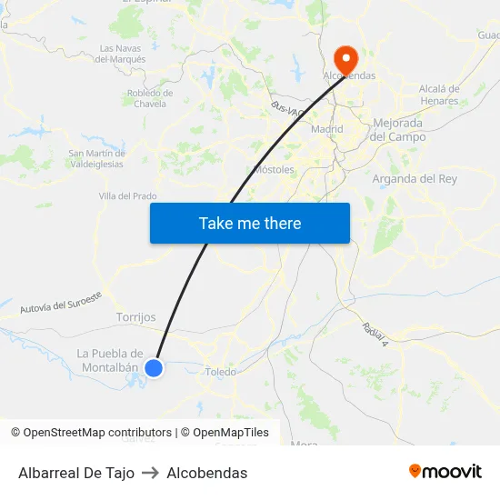 Albarreal De Tajo to Alcobendas map