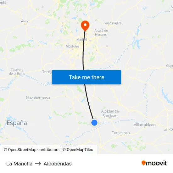 La Mancha to Alcobendas map