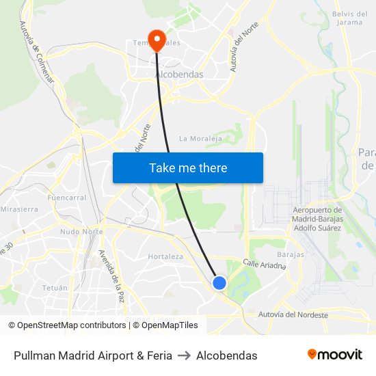 Pullman Madrid Airport & Feria to Alcobendas map