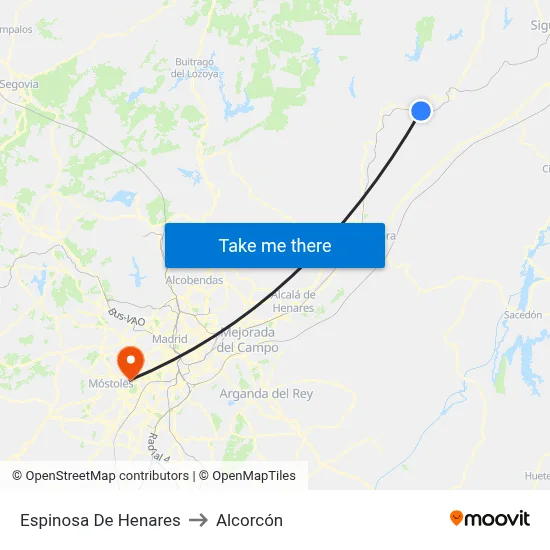 Espinosa De Henares to Alcorcón map