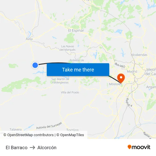 El Barraco to Alcorcón map