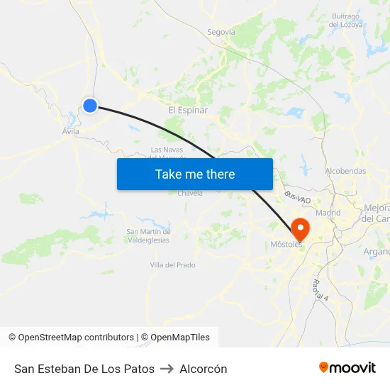 San Esteban De Los Patos to Alcorcón map