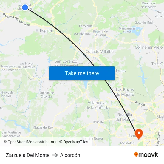 Zarzuela Del Monte to Alcorcón map