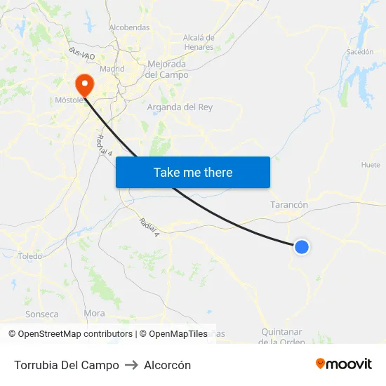Torrubia Del Campo to Alcorcón map