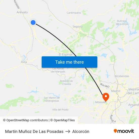 Martín Muñoz De Las Posadas to Alcorcón map