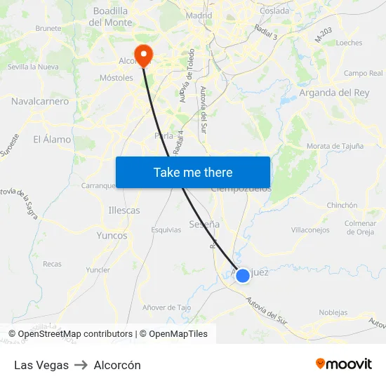 Las Vegas to Alcorcón map