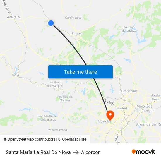 Santa María La Real De Nieva to Alcorcón map