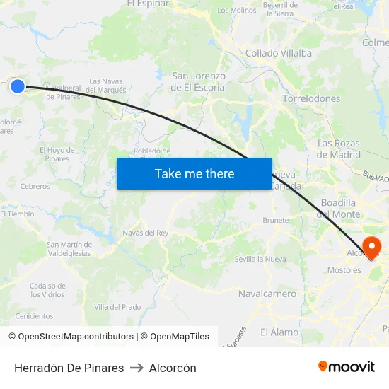 Herradón De Pinares to Alcorcón map