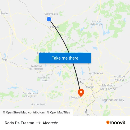Roda De Eresma to Alcorcón map