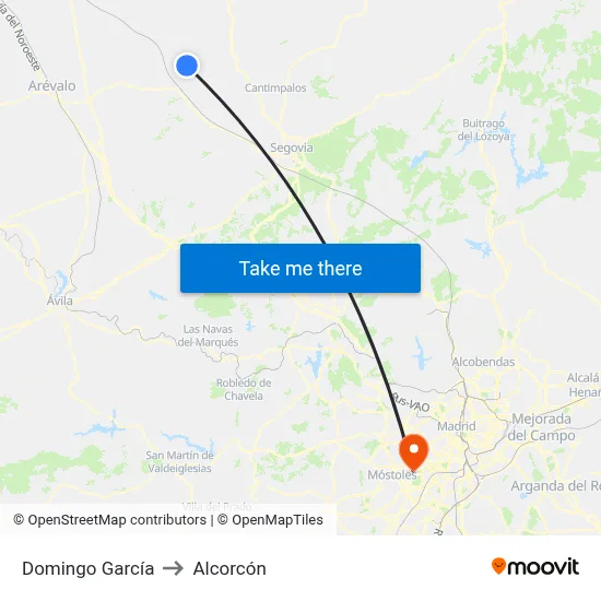 Domingo García to Alcorcón map