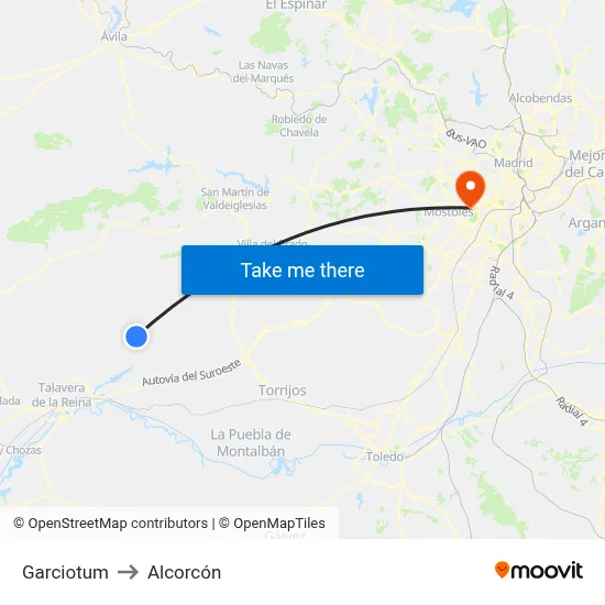 Garciotum to Alcorcón map