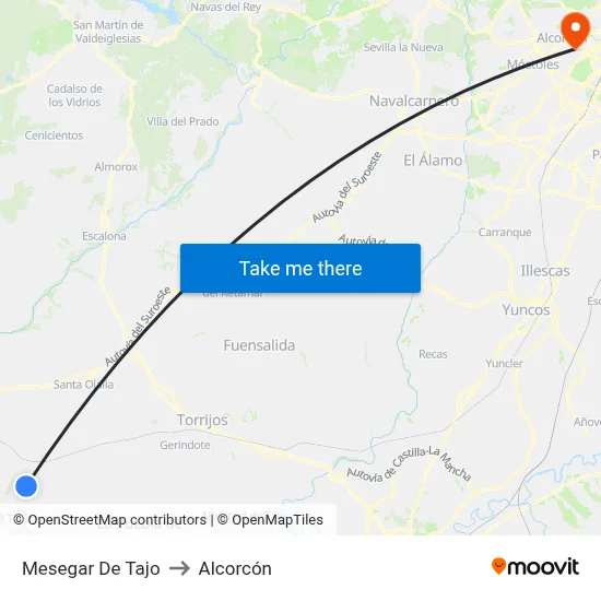 Mesegar De Tajo to Alcorcón map