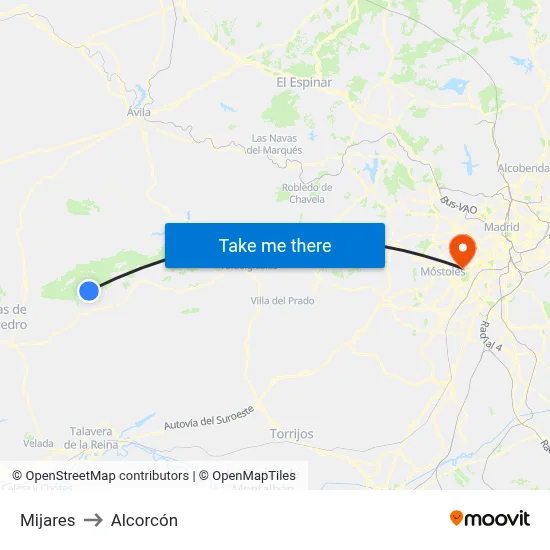 Mijares to Alcorcón map