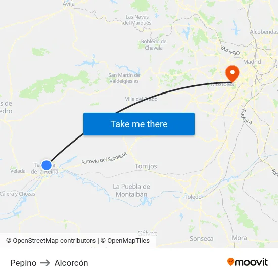 Pepino to Alcorcón map