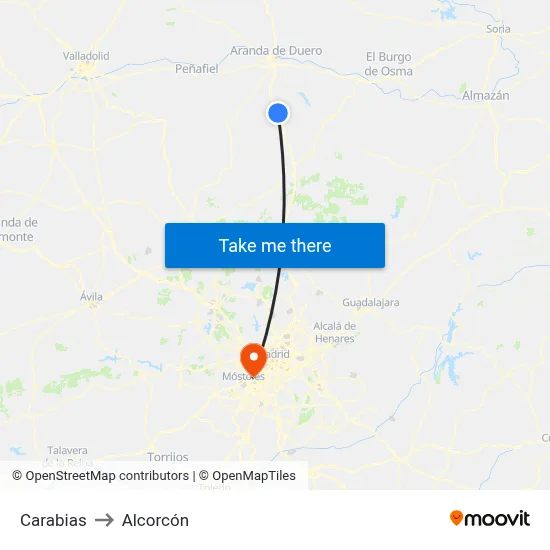 Carabias to Alcorcón map