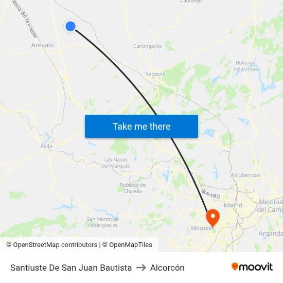 Santiuste De San Juan Bautista to Alcorcón map