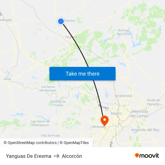 Yanguas De Eresma to Alcorcón map