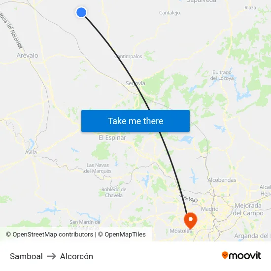 Samboal to Alcorcón map