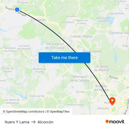 Ituero Y Lama to Alcorcón map