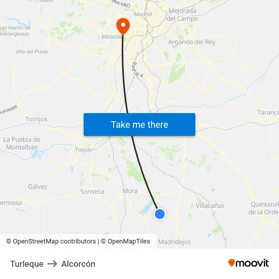 Turleque to Alcorcón map
