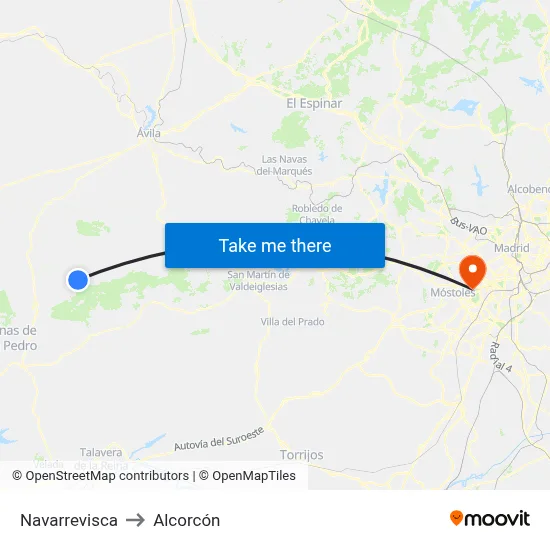Navarrevisca to Alcorcón map