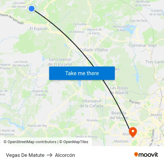 Vegas De Matute to Alcorcón map