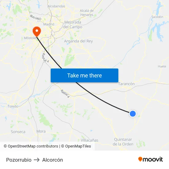 Pozorrubio to Alcorcón map