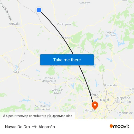 Navas De Oro to Alcorcón map