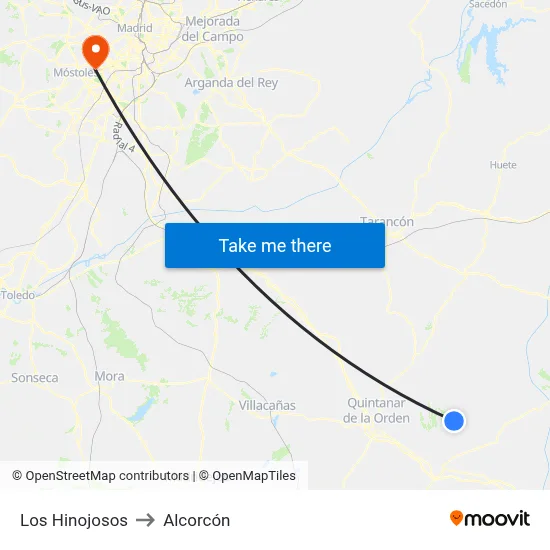 Los Hinojosos to Alcorcón map