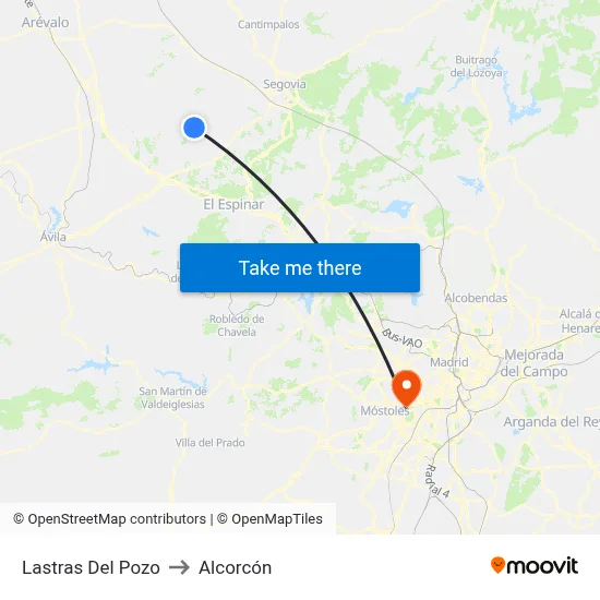 Lastras Del Pozo to Alcorcón map