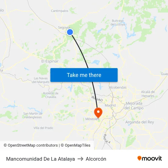 Mancomunidad De La Atalaya to Alcorcón map