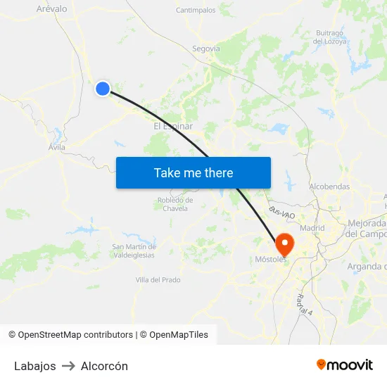 Labajos to Alcorcón map