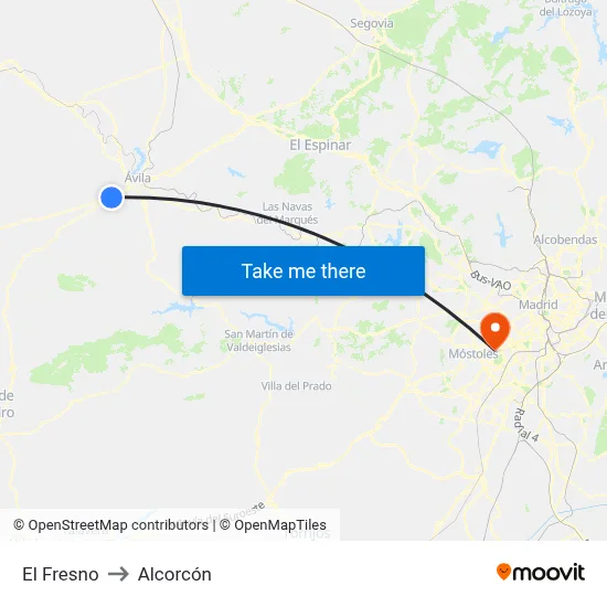 El Fresno to Alcorcón map