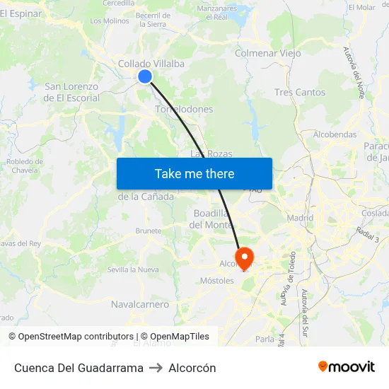 Cuenca Del Guadarrama to Alcorcón map