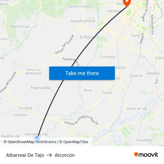 Albarreal De Tajo to Alcorcón map