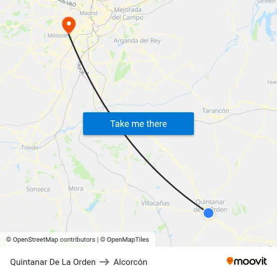 Quintanar De La Orden to Alcorcón map