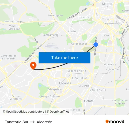 Tanatorio Sur to Alcorcón map