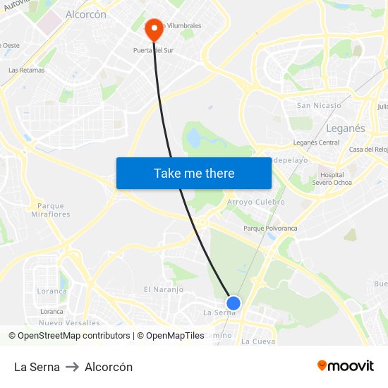 La Serna to Alcorcón map