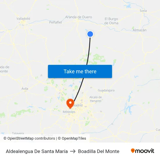 Aldealengua De Santa María to Boadilla Del Monte map