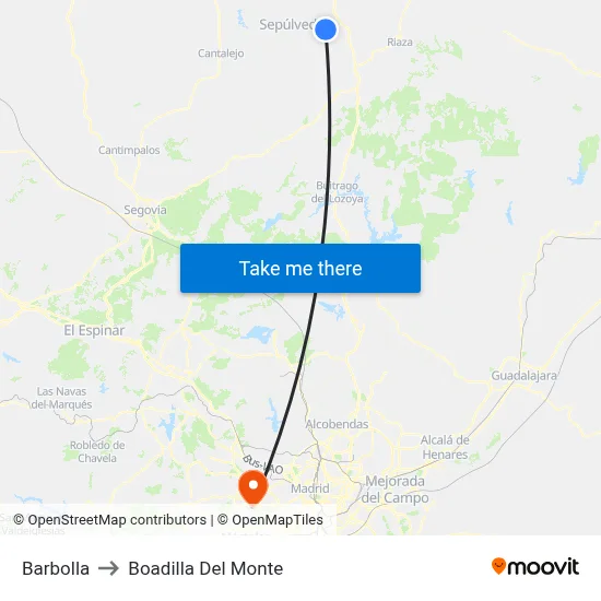 Barbolla to Boadilla Del Monte map