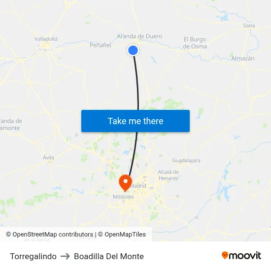 Torregalindo to Boadilla Del Monte map