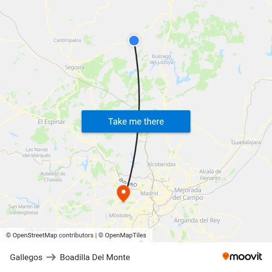 Gallegos to Boadilla Del Monte map