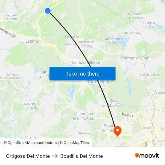 Ortigosa Del Monte to Boadilla Del Monte map